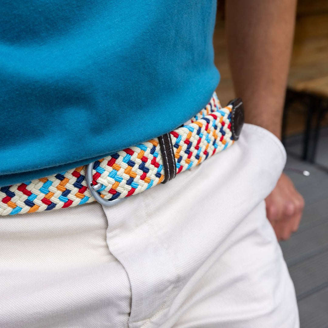 Swole Panda Multi Colour Zigzag Woven Belt