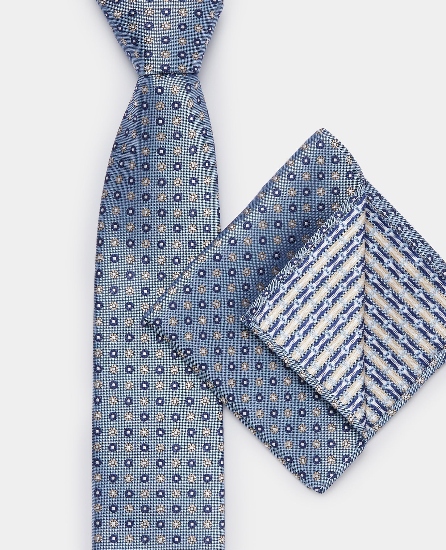 Remus Uomo TP4851 24 Blue Tie & Pocket Square Set