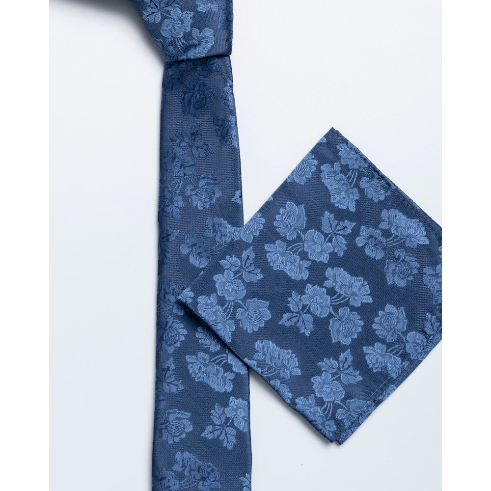 Remus Uomo Tp4981 25 Blue Tie & Pocket Square Set