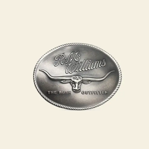 RM Williams Antique Silver Logo Buckle
