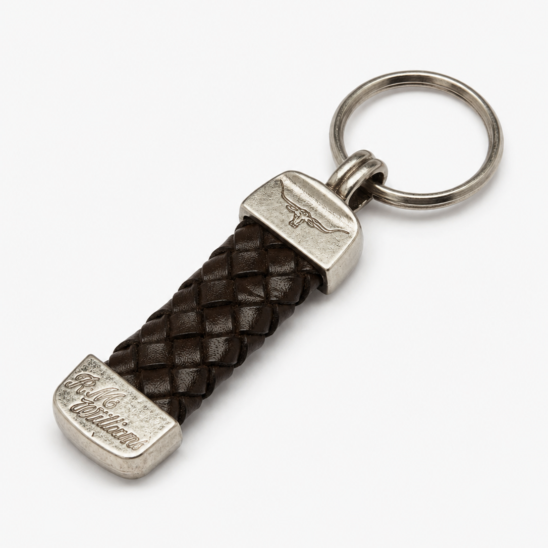 RM Williams Brown Plaited Keyring