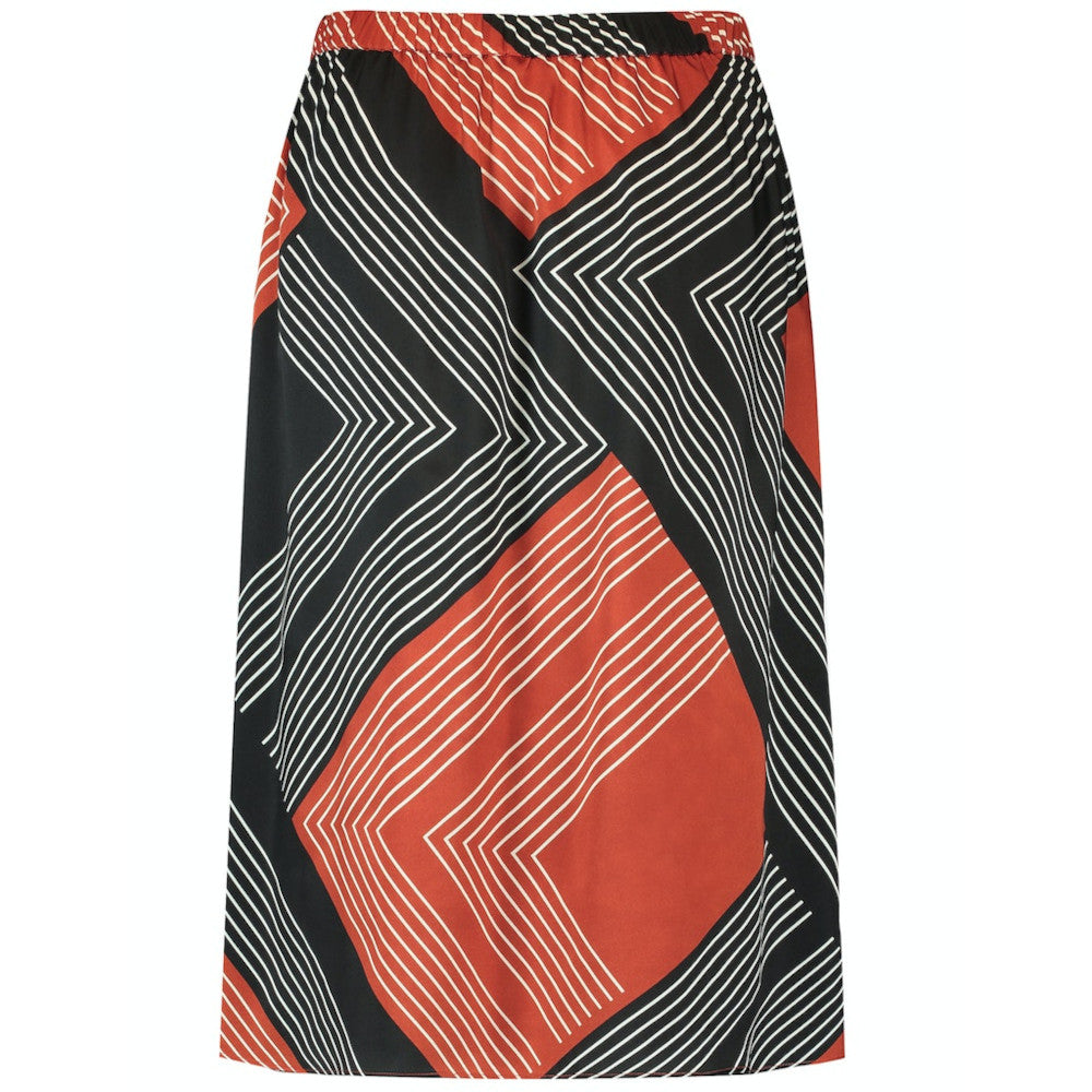 Gerry Weber 210016 31515 2070 Grey/Brown Pattern Woven Skirt