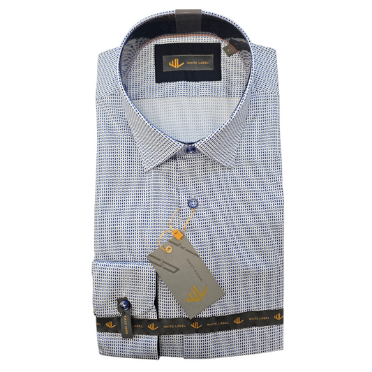 White Label 82198 Blue Tapered Fit Shirt