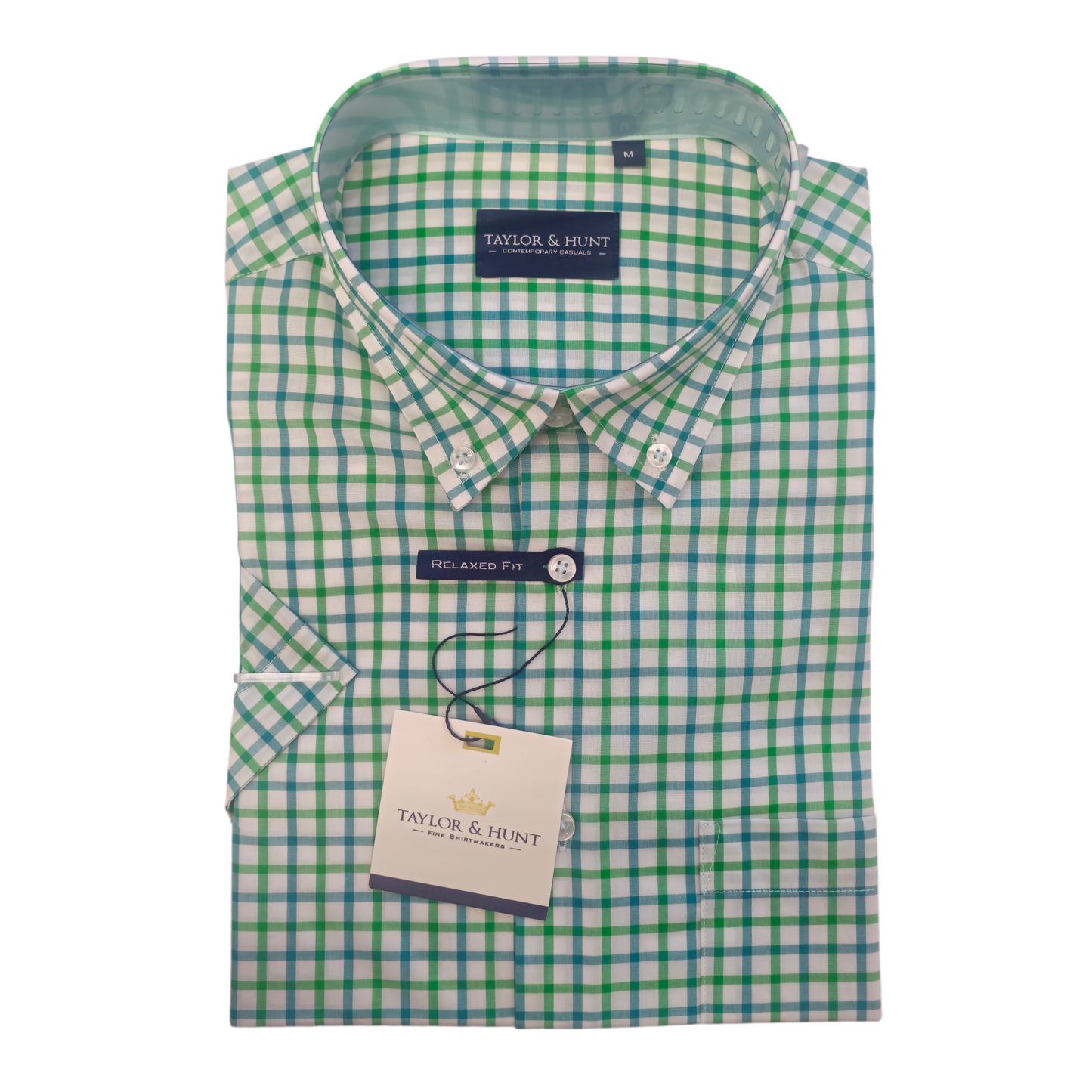 Taylor & Hunt Green Check Short Sleeve Casual Shirt