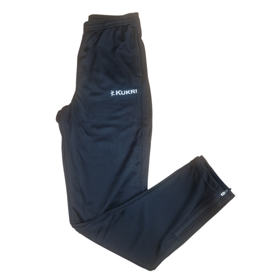 Tapered Black Track Bottoms