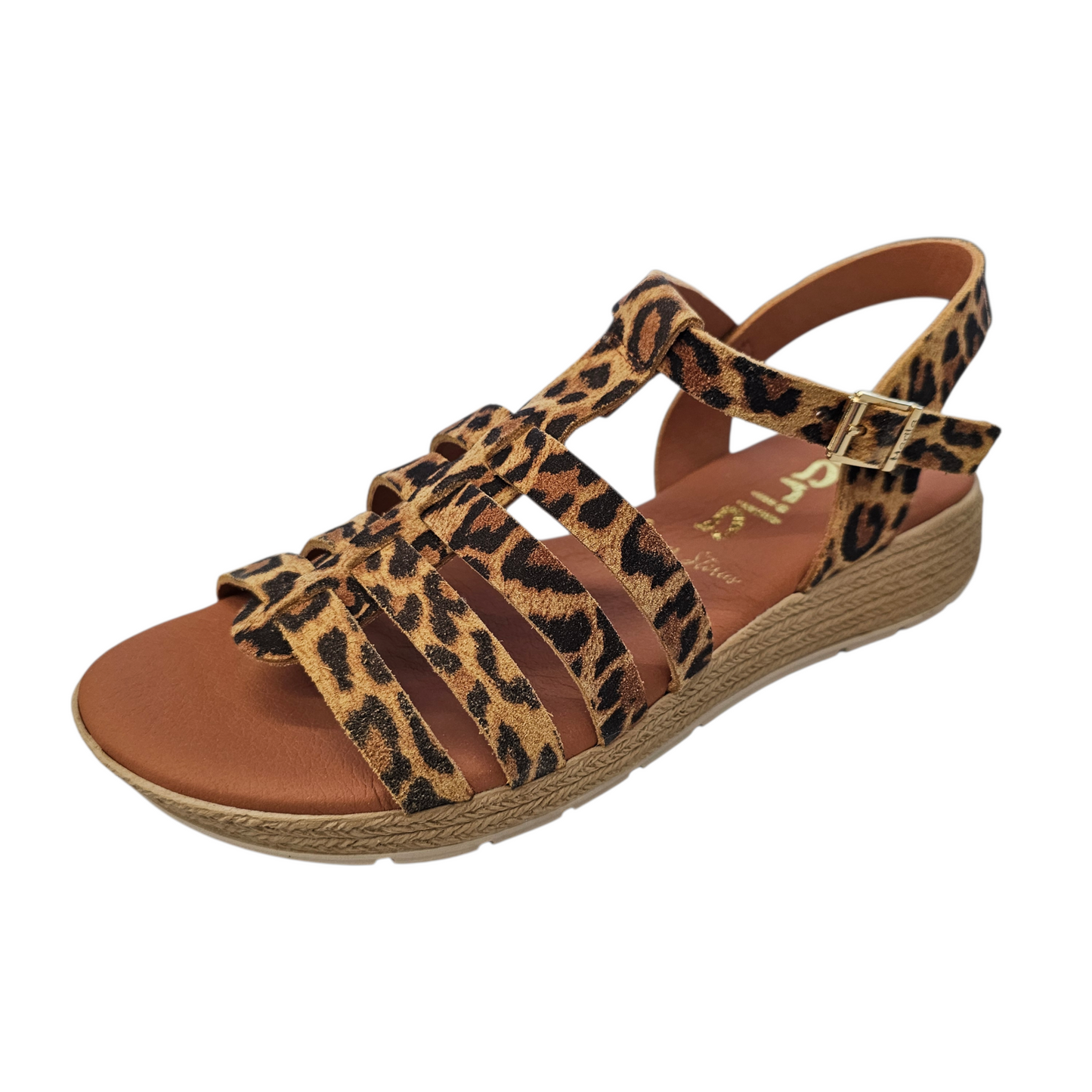 Marila Ica Leopard Black Sandals