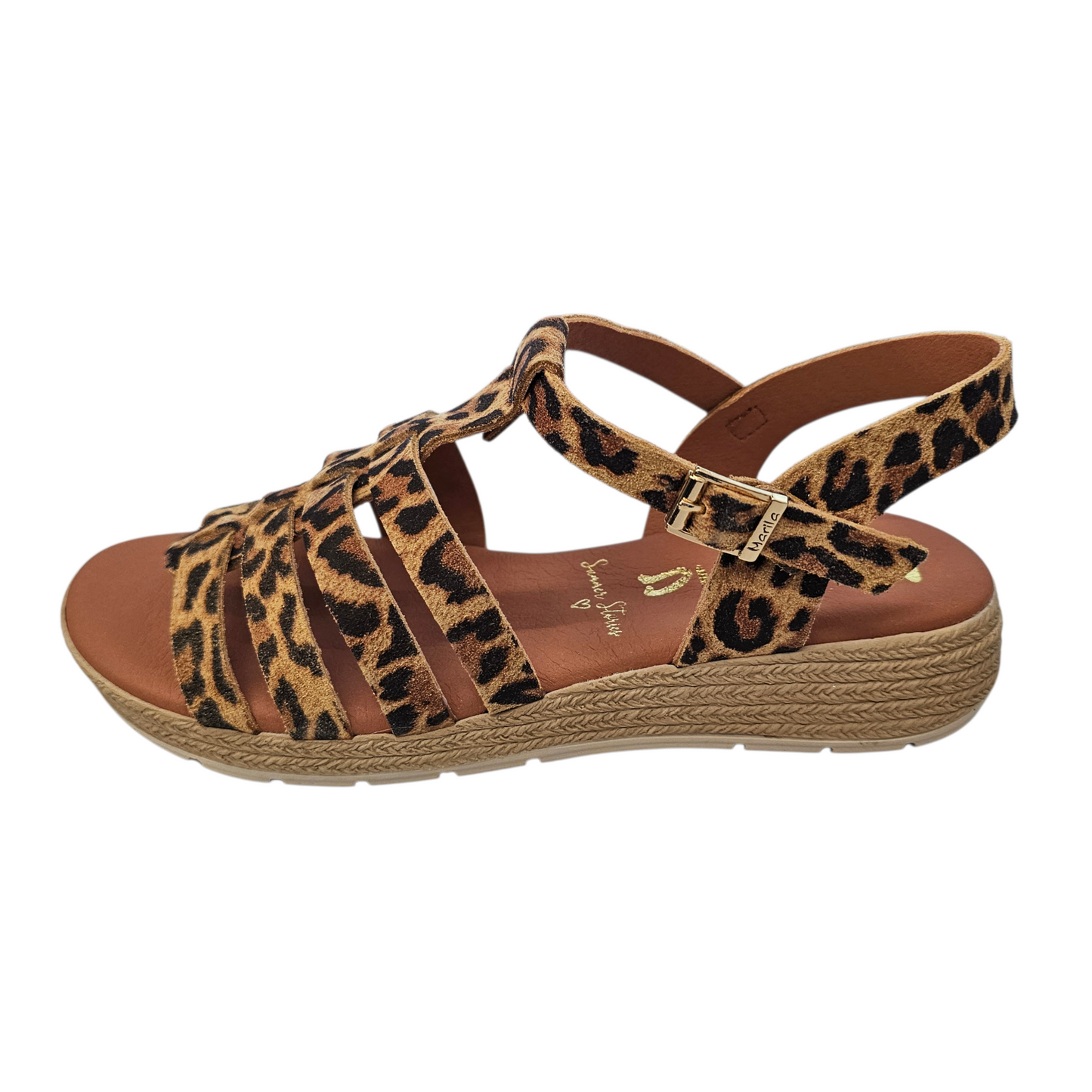 Marila Ica Leopard Black Sandals