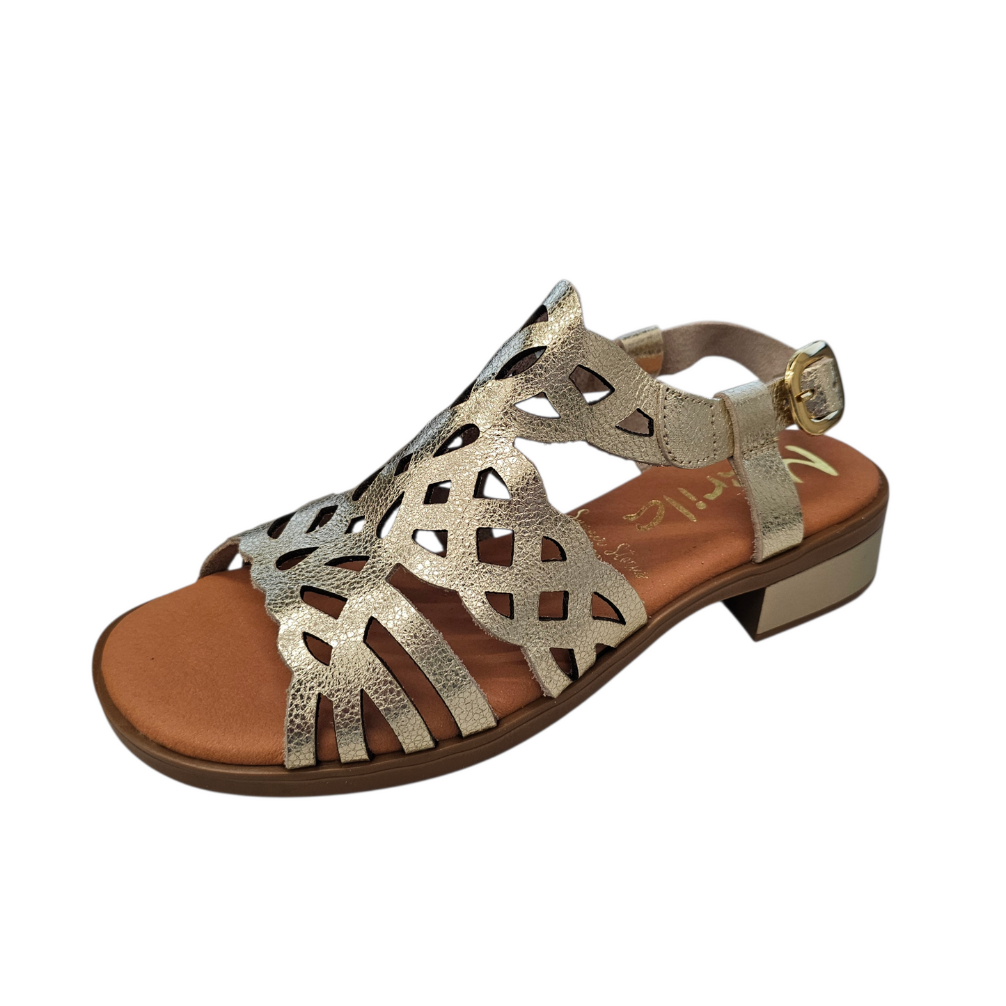 Marila Jeli Crackle Platinum Sandals