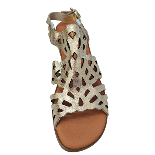 Marila Jeli Crackle Platinum Sandals