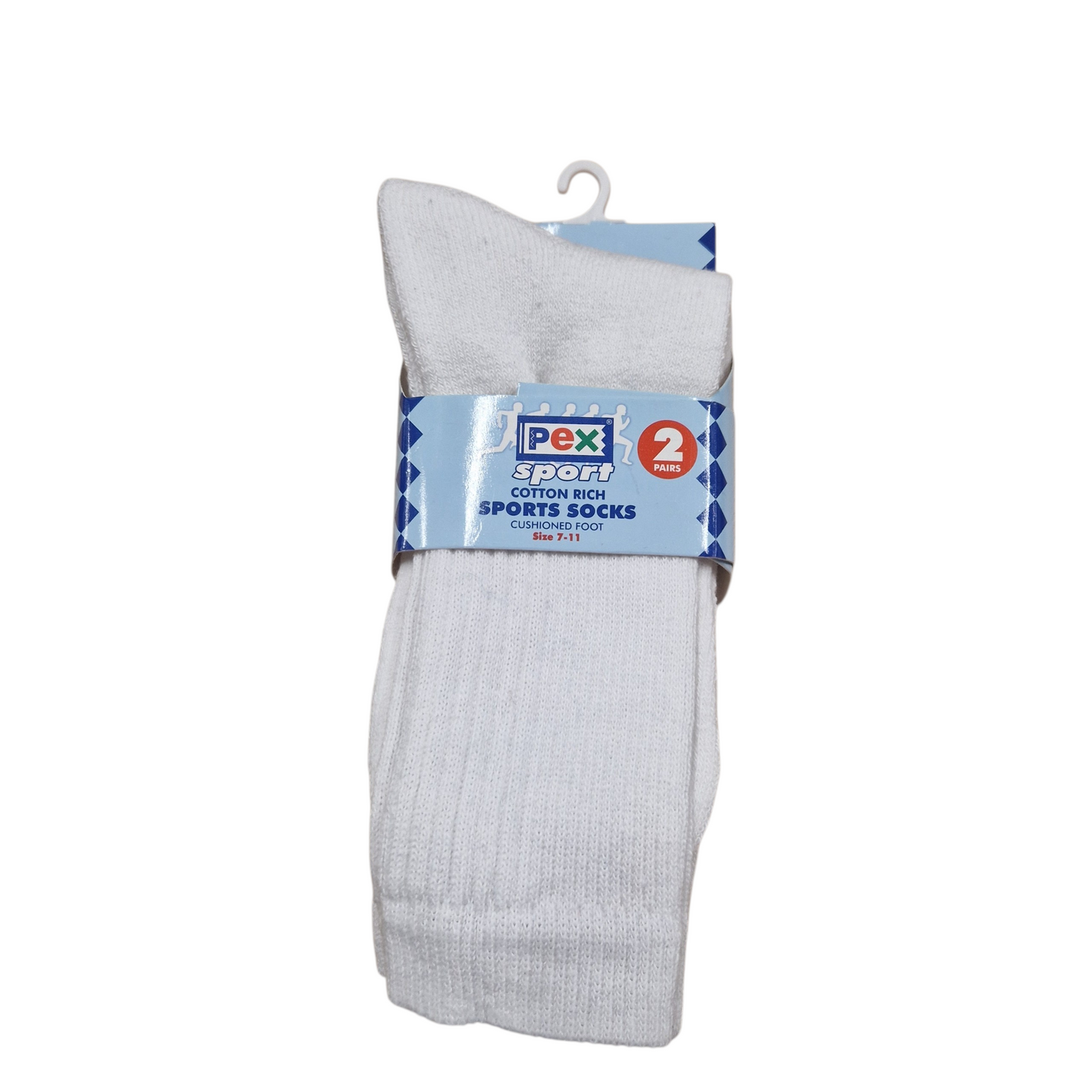 Pex 2 Pack Sports Socks White