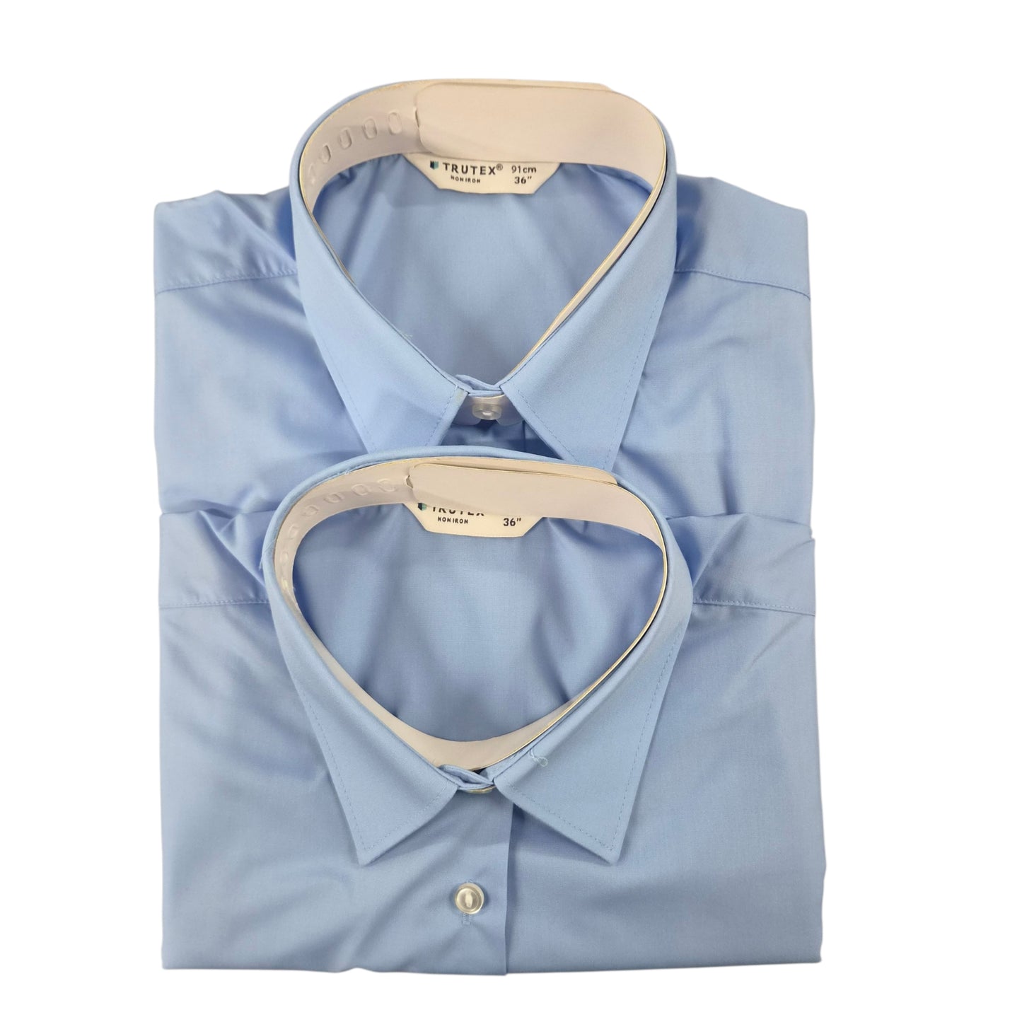Trutex Blue Non Iron Girls Short Sleeve Blouse Twin Pack