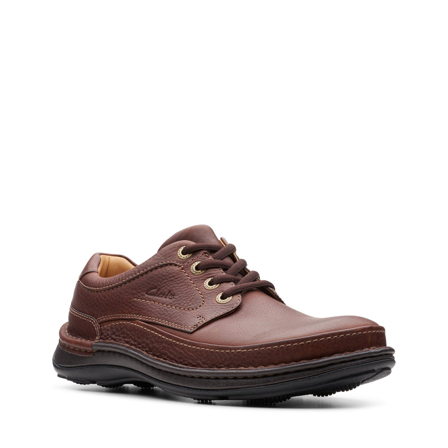 Clarks Nature Three Mahogany Leather Shoes