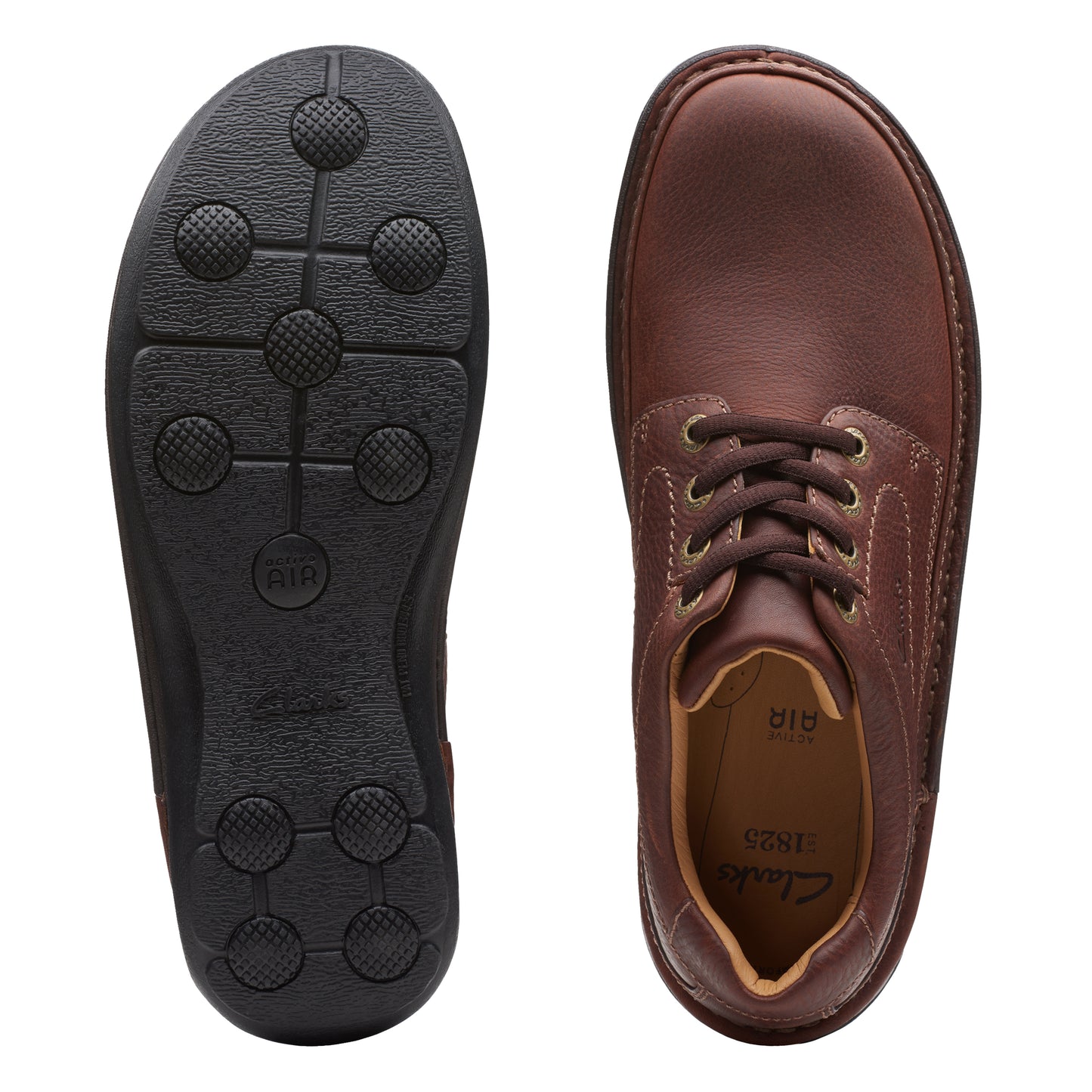 Clarks Nature Three Mahogany Leather Shoes