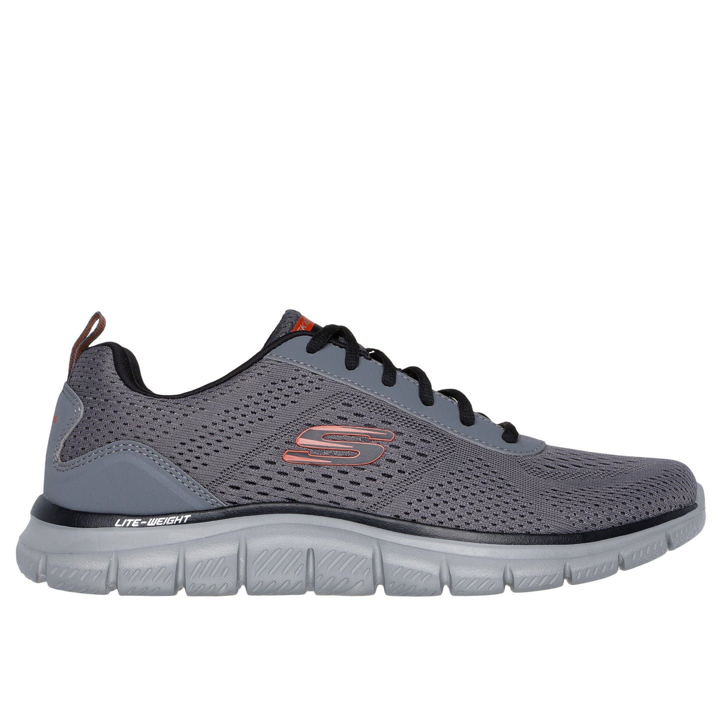 Skechers 232758 Track - Leshur Charcoal With Orange Trim Trainers