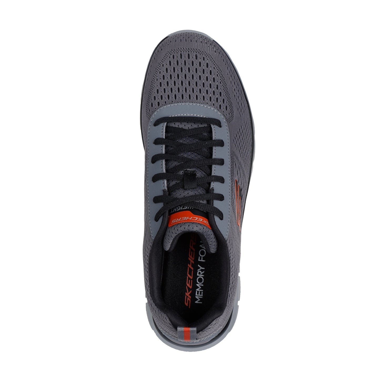 Skechers 232758 Track - Leshur Charcoal With Orange Trim Trainers