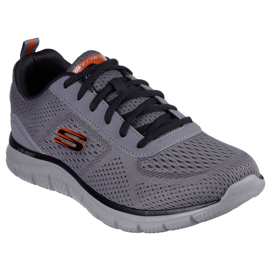 Skechers 232758 Track - Leshur Charcoal With Orange Trim Trainers