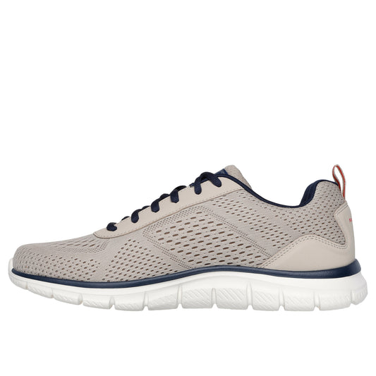 Skechers 232758 Track - Leshur Taupe With Navy Trim Trainers