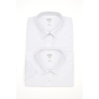 1880 Club 25306G 01 White Slim Fit Short Sleeve Blouses Twin Pack