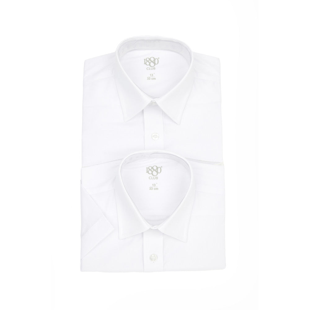 1880 Club 25306 01 White Slim Fit Short Sleeve Shirts Twin Pack