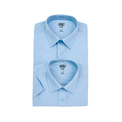 1880 Club 25306 22 Blue Slim Fit Short Sleeve Shirts Twin Pack