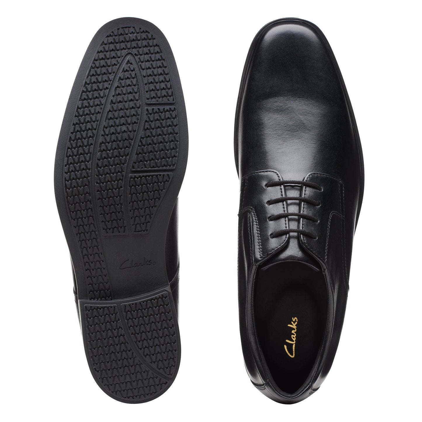 Clarks Howard Walk Black Leather Shoes