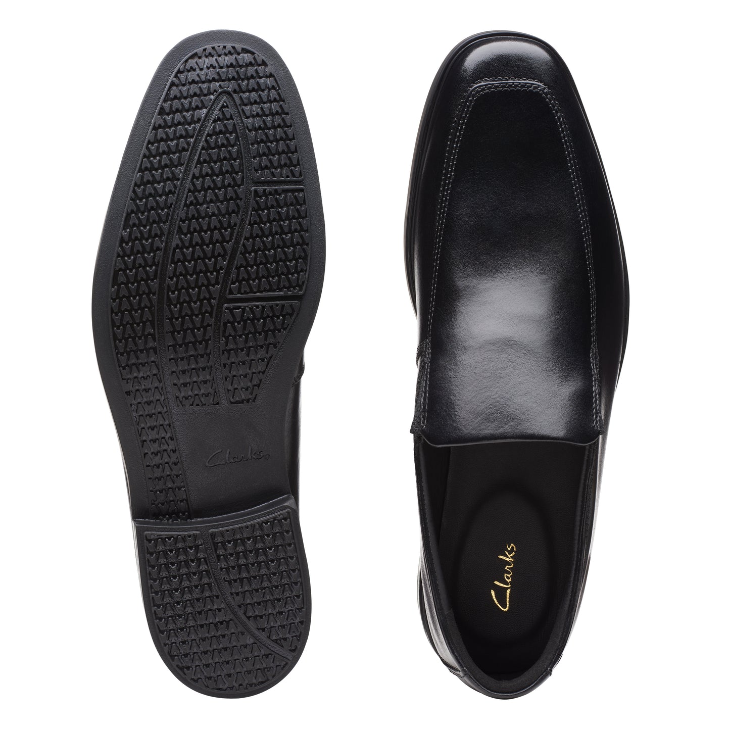 Clarks Howard Edge Black Leather Shoes