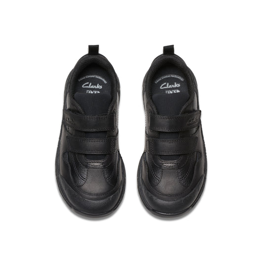 Clarks Steggy2 Pace Black Leather School Shoes