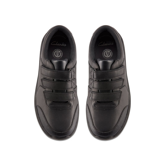 Clarks Daze Step Black Leather School Shoes