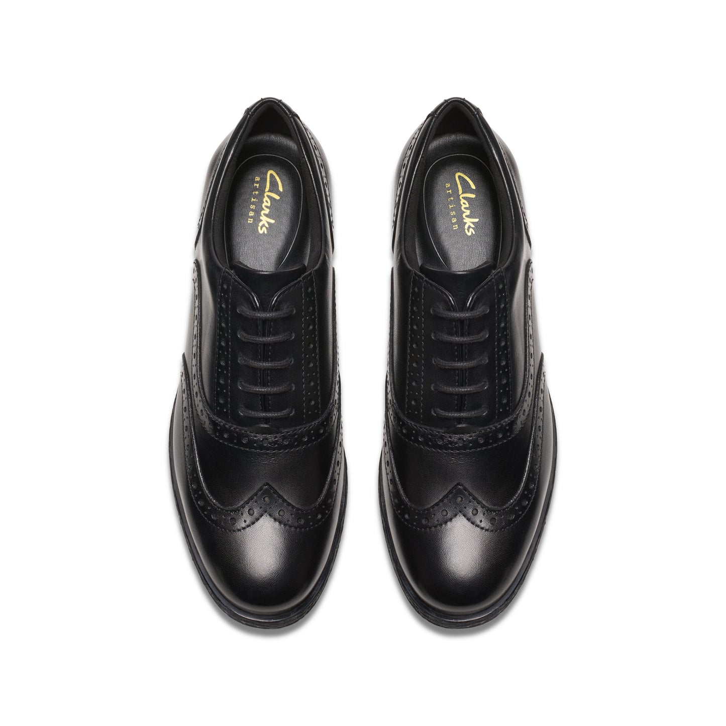 Clarks Havisham Oak Black Leather School Shoes