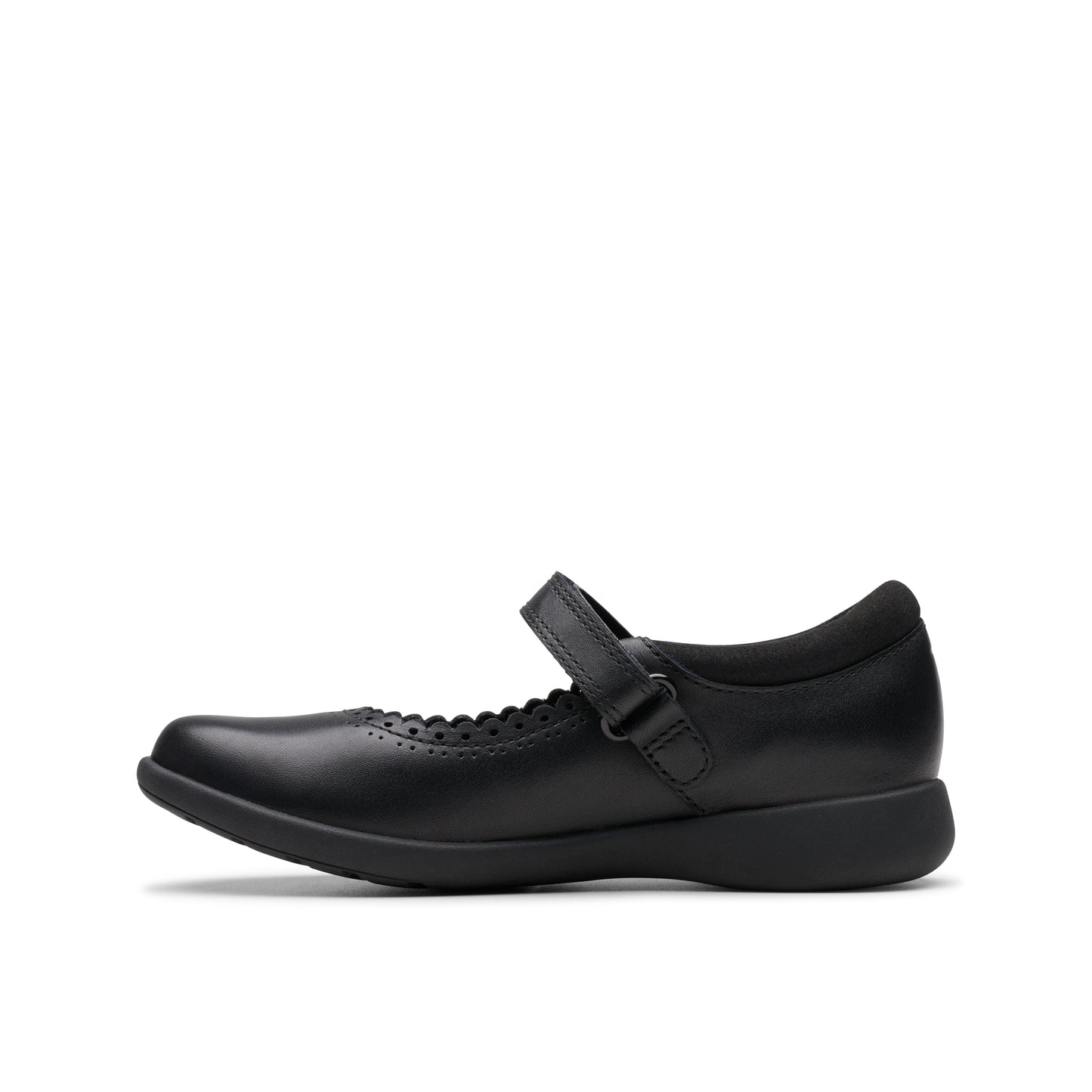 Clarks Etch Pure Black Leather School Shoes