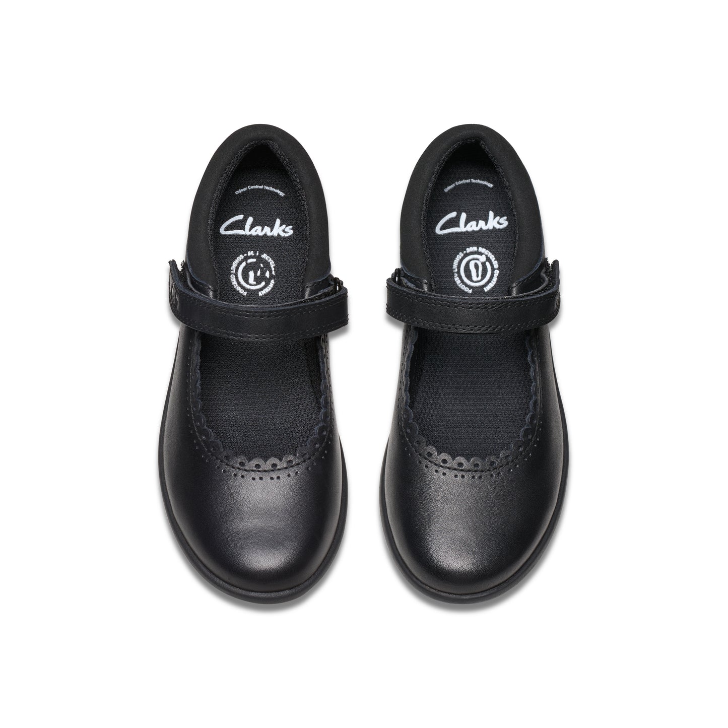 Clarks Etch Pure Black Leather School Shoes
