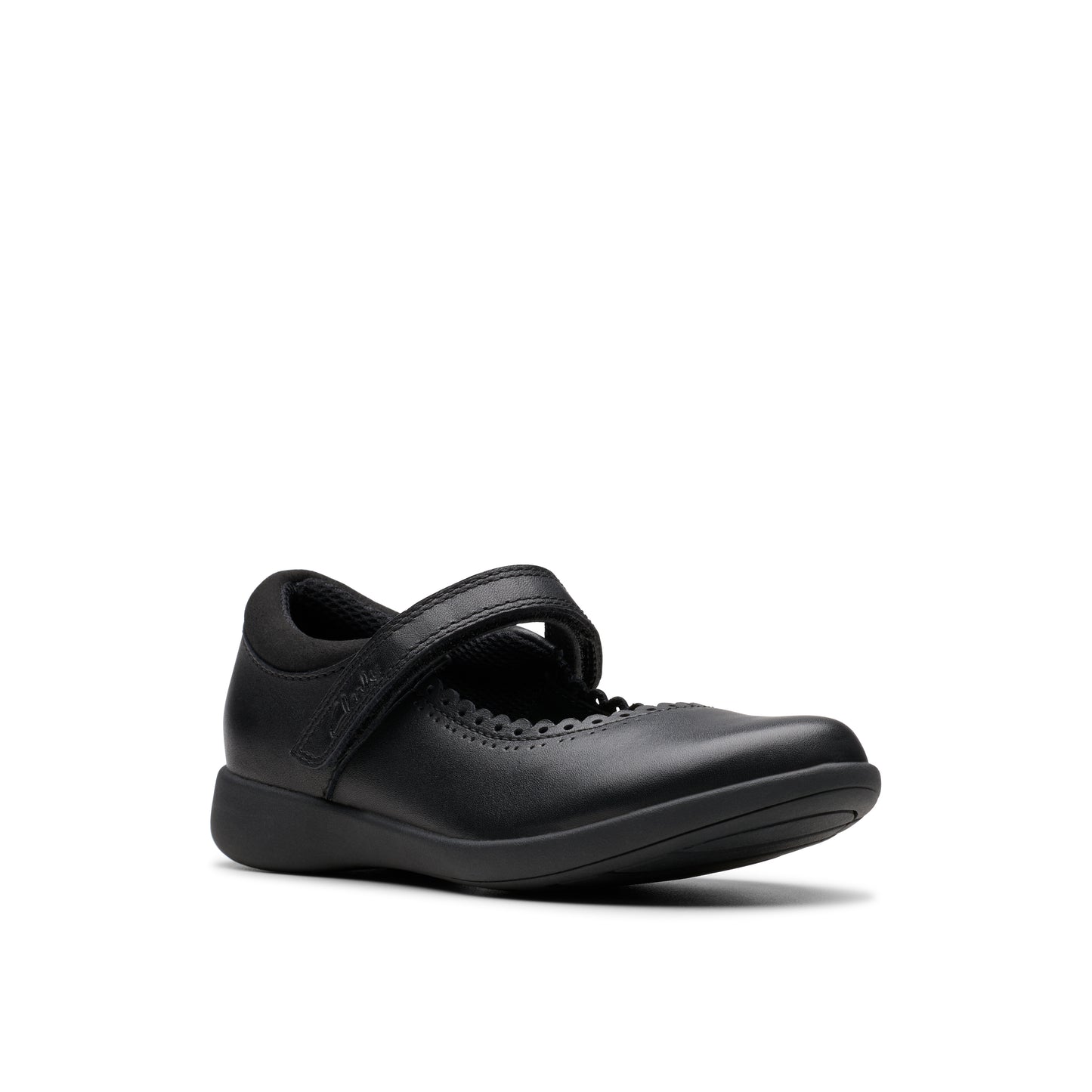 Clarks Etch Pure Black Leather School Shoes