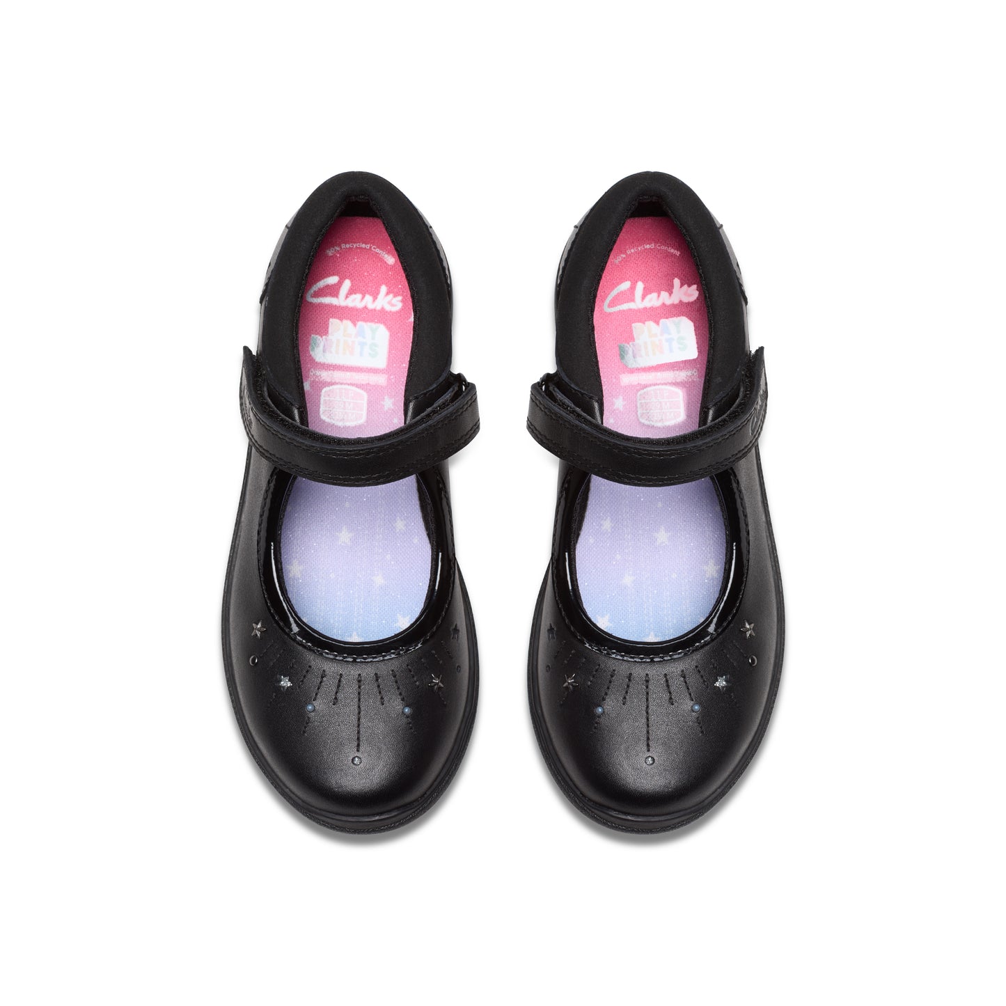 Clarks Relda Wish Black Leather School Shoes