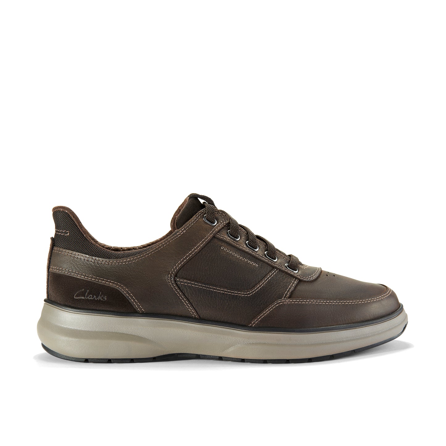 Clarks Mullan Easy Dark Brown Leather Shoes