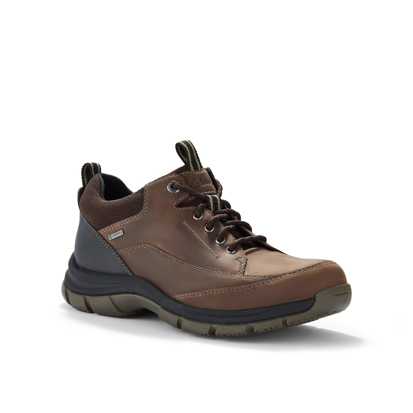 Clarks Spypath Lo GTX Dark Brown Leather Shoes