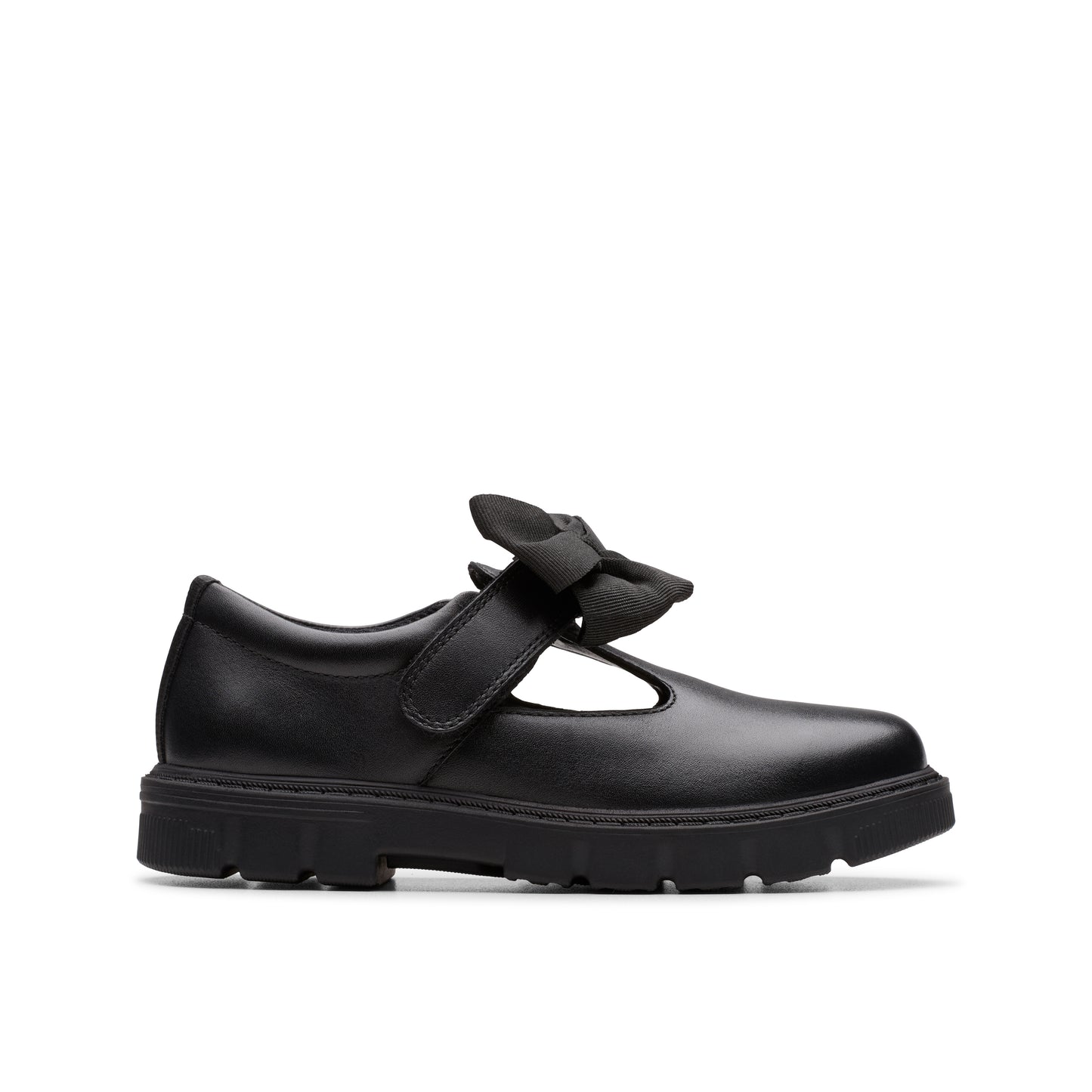 Clarks Lorcam Hope Black Leather School Shoes