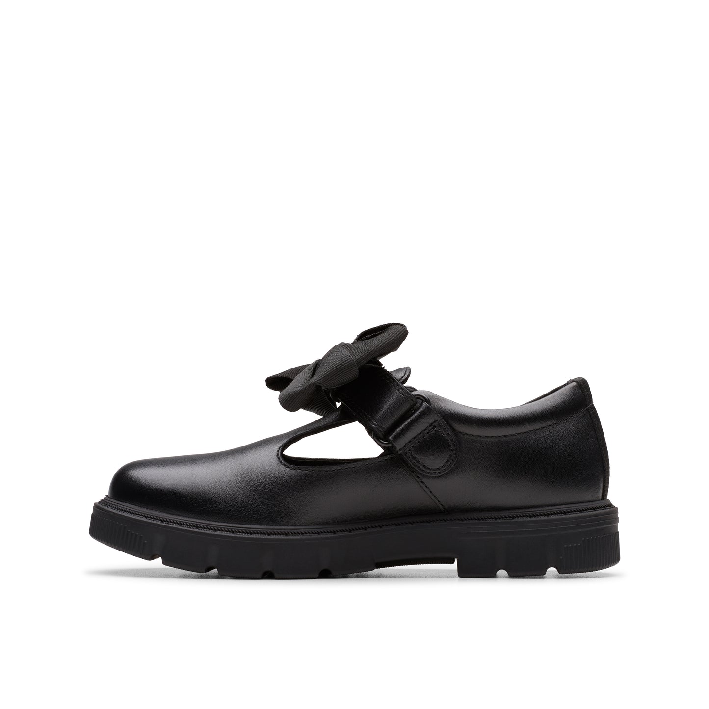 Clarks Lorcam Hope Black Leather School Shoes