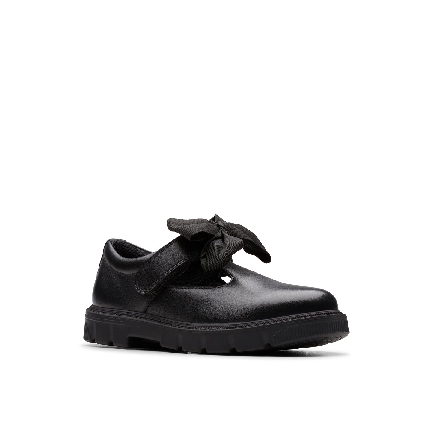 Clarks Lorcam Hope Black Leather School Shoes