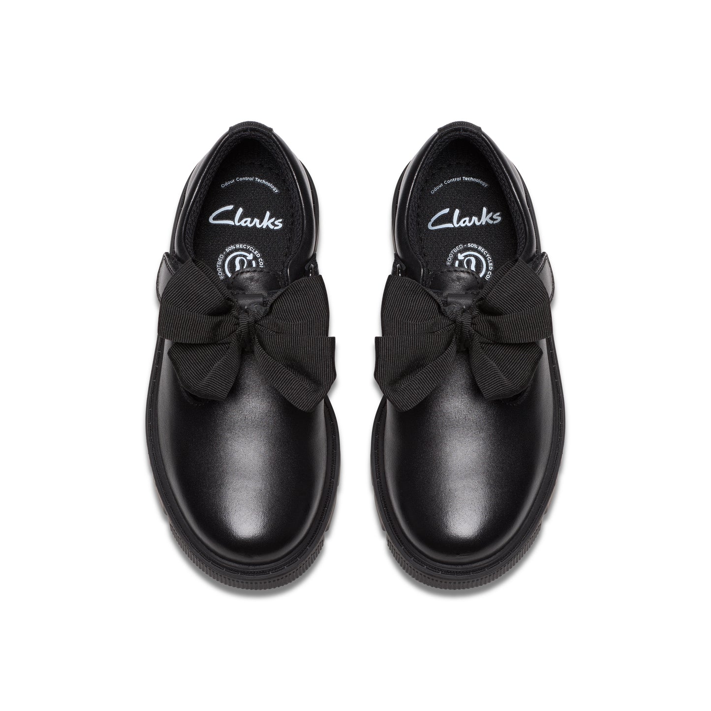 Clarks Lorcam Hope Black Leather School Shoes