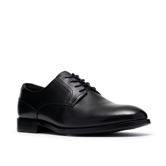 Clarks Bowburn Lace Black Leather Shoes