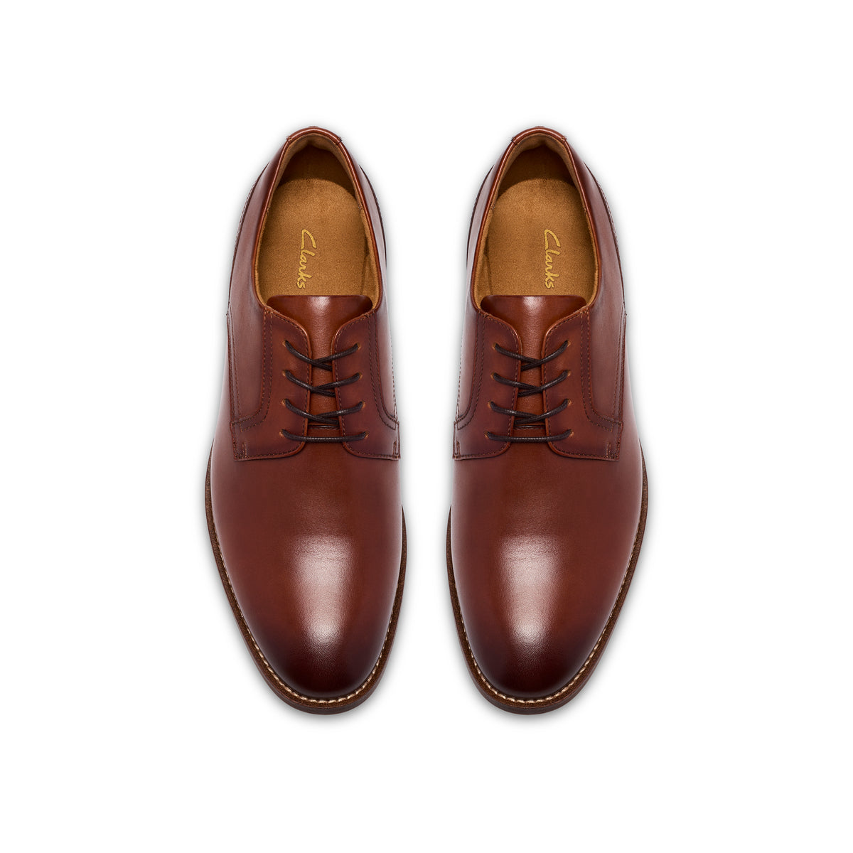 Clarks Bowburn Lace Tan Leather Shoes