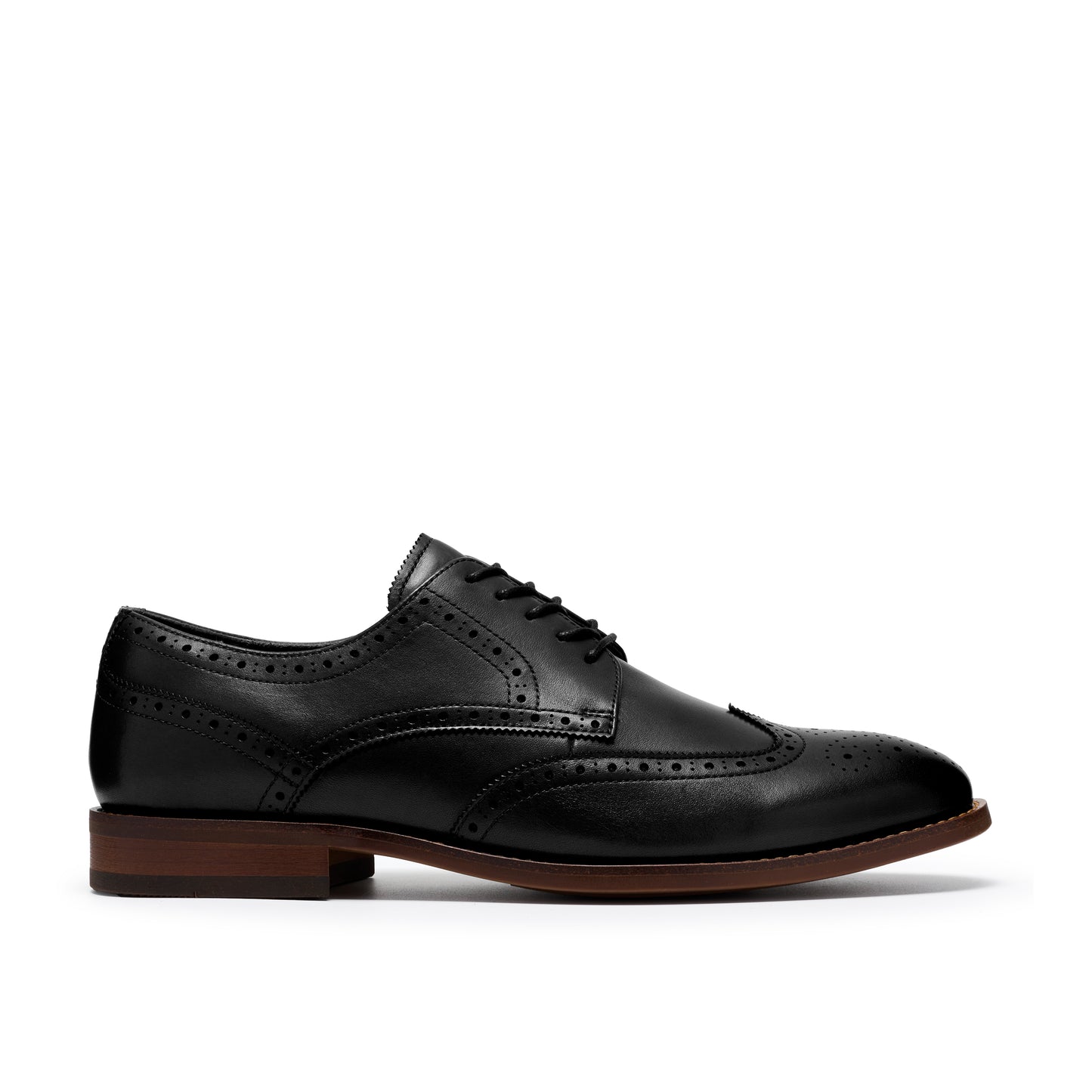 Clarks Bowburn Tip Black Leather Shoes