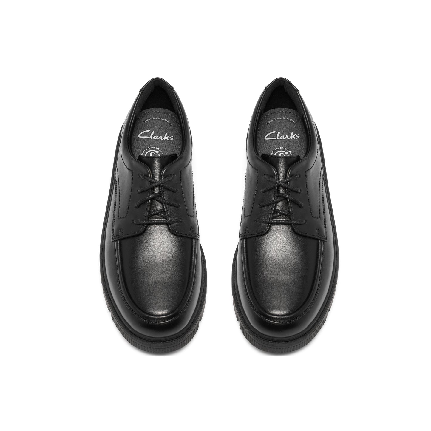 Clarks Lorcam Lane Black Leather School Shoes