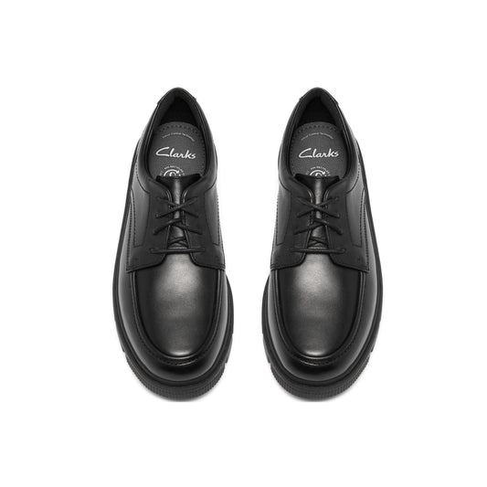 Clarks Lorcam Lane Black Leather School Shoes