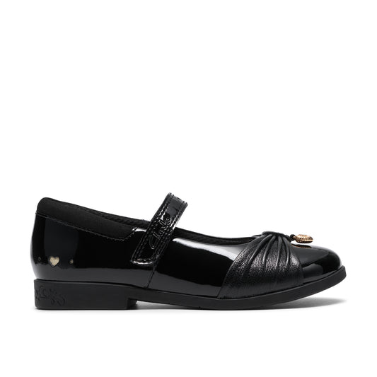 Clarks Lock Gem Black Pat School Shoes
