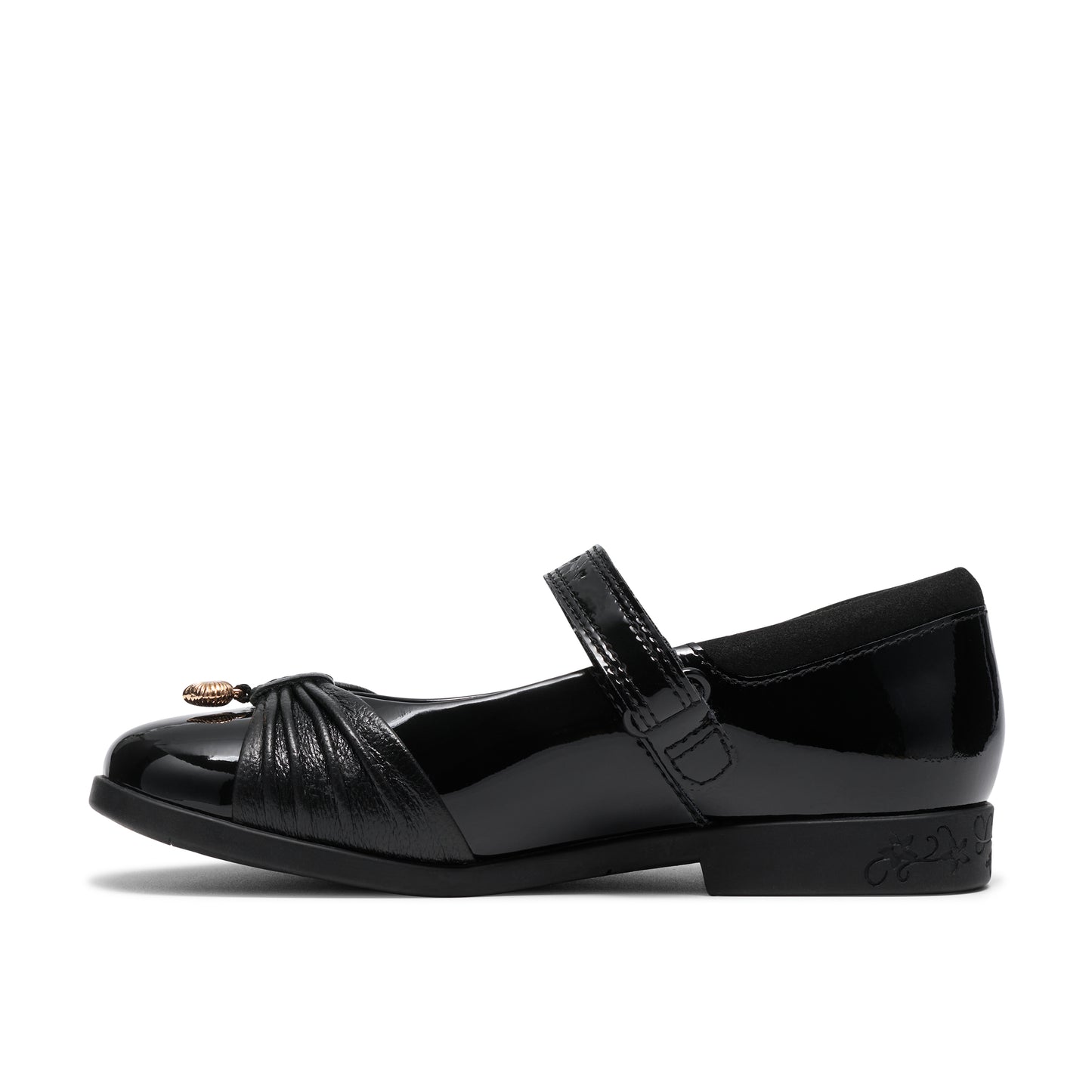 Clarks Lock Gem Black Pat School Shoes