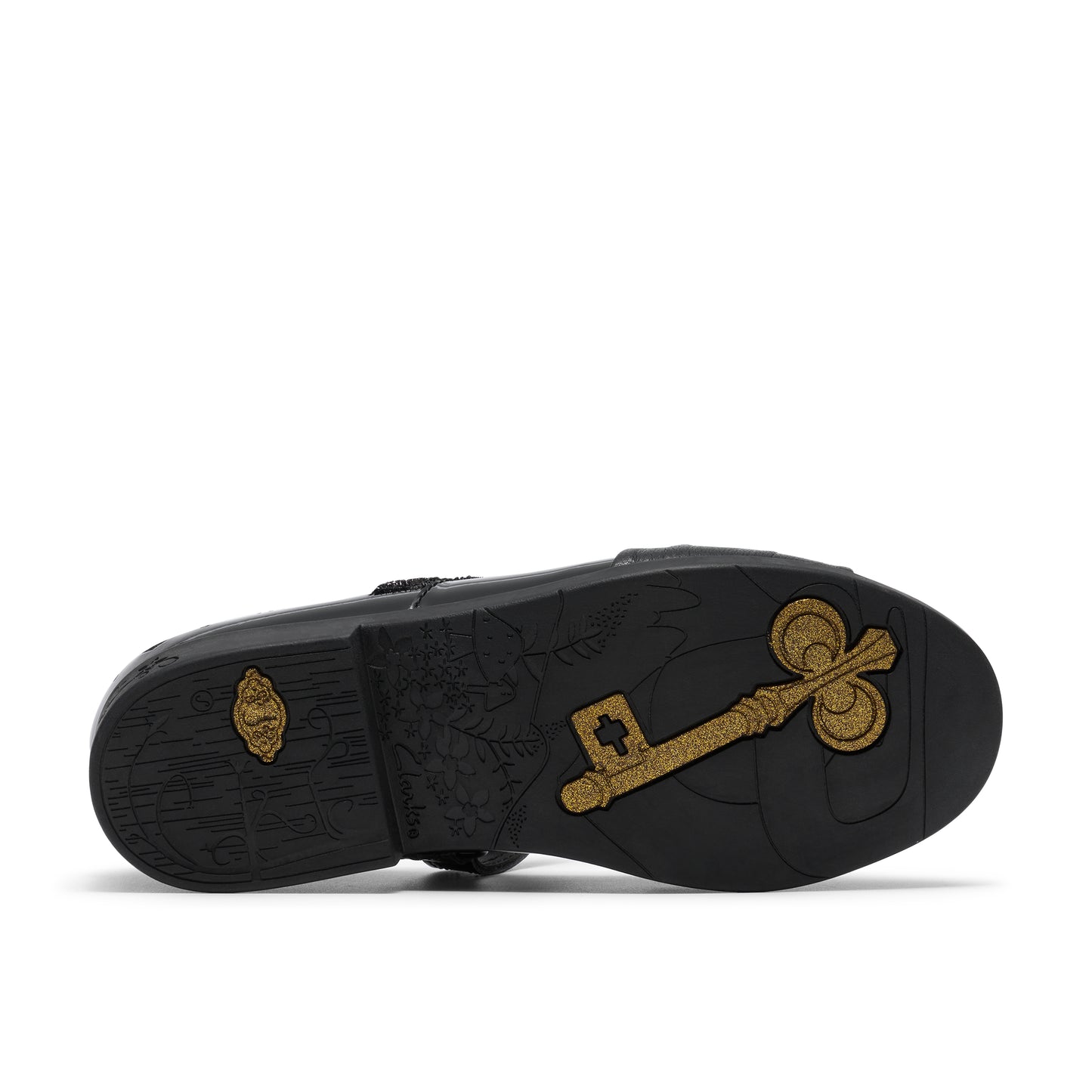 Clarks Lock Gem Black Pat School Shoes