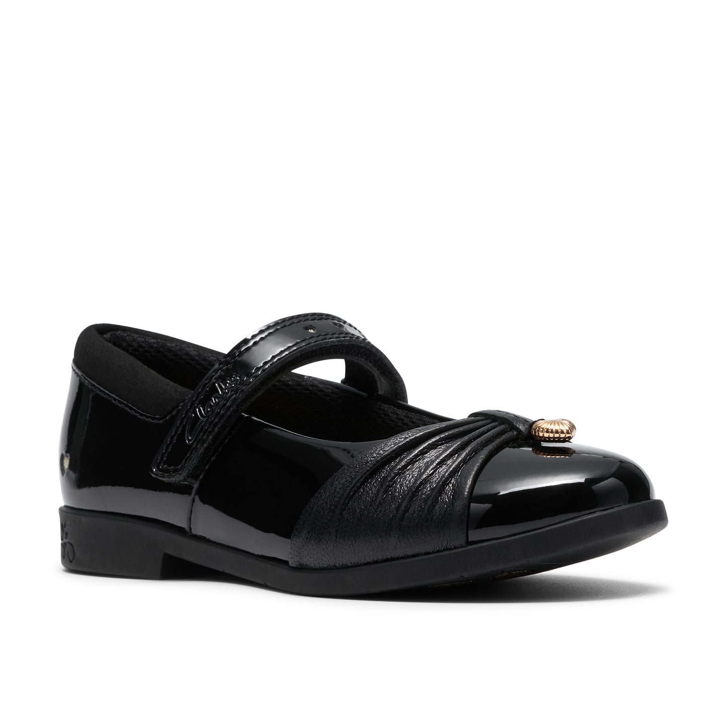Clarks Lock Gem Black Pat School Shoes