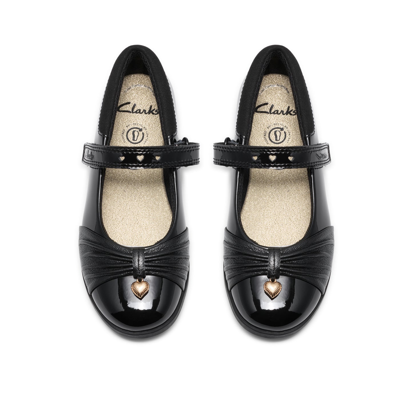 Clarks Lock Gem Black Pat School Shoes