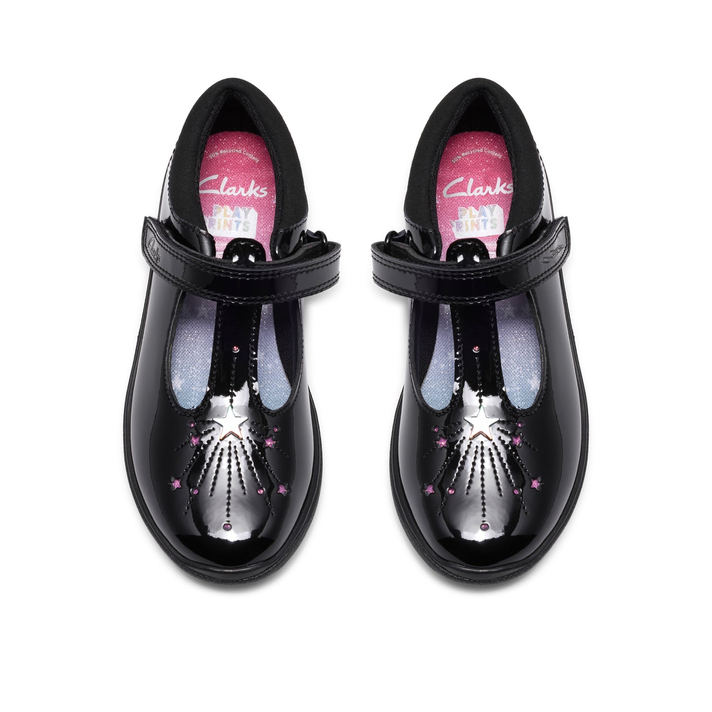 Clarks Relda Magic Black Pat School Shoes